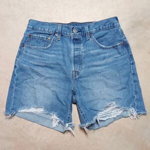 Levi’s 501 Distressed Cut Off Jeans Size 30 Button Fly Denim Jorts